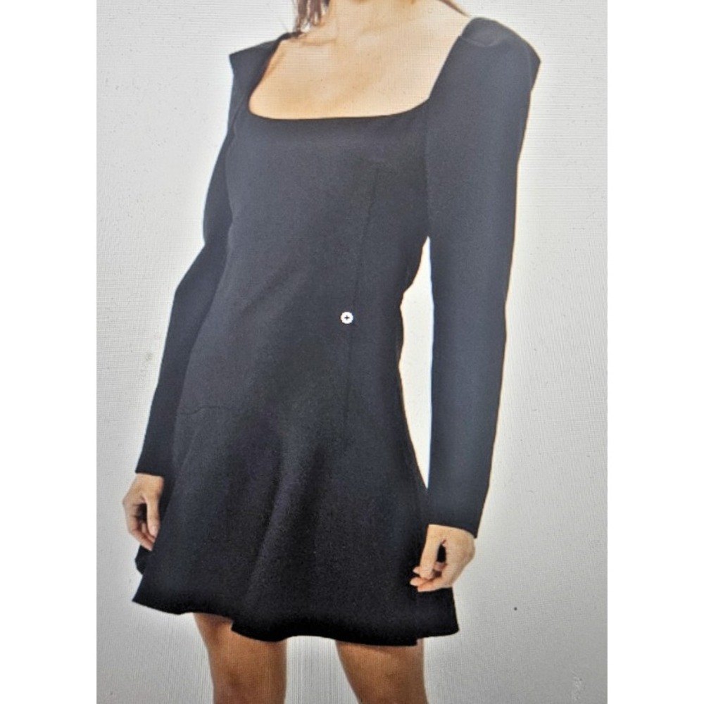 NWT SOPHIE‎ RUE NICOLA black dress square neck long sleeve sz Small